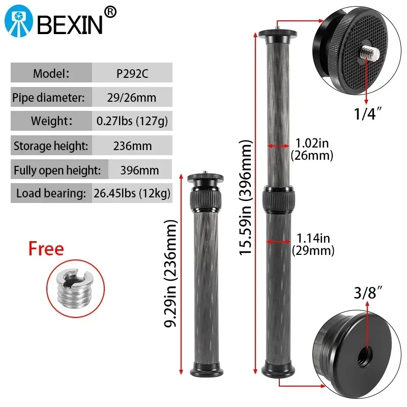 Camera Stabilizer Gimbal Carbon Fiber Extension Rod for DJI Ronin Zhiyun FeiyuTech tripod extension rod