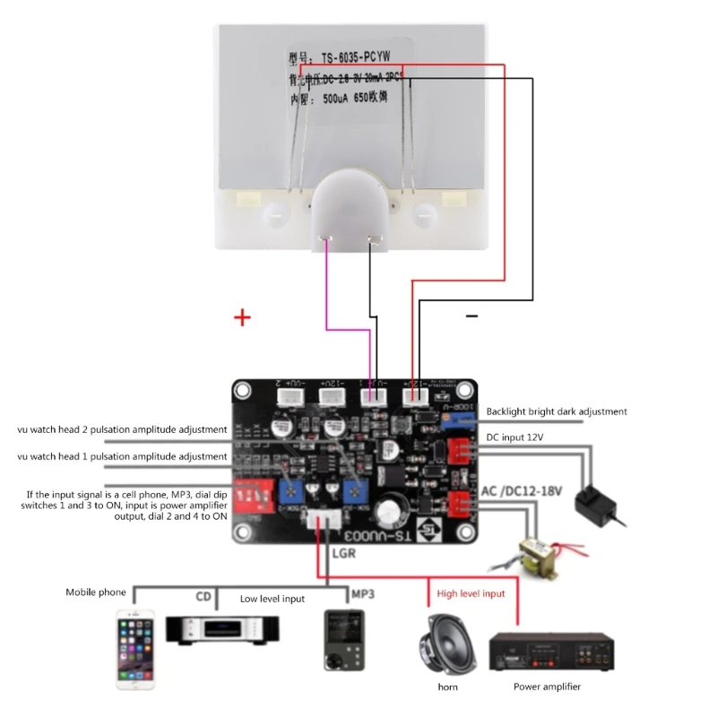 VU Level Meter Meter Header Meter Header Used for DIY for Audio Dropship 5