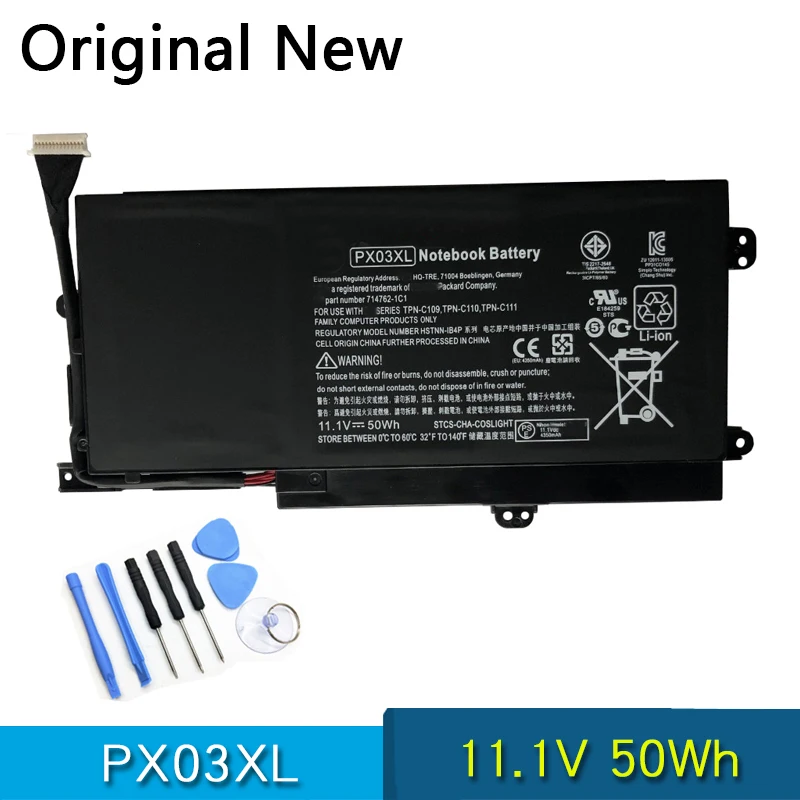 

Новинка, Оригинальная батарея PX03XL, фотосессия для HP Envy 14 14-K010US 14-K027CL, электронная книга, фотосессия/C110/C111, 11,1 В, 50 Вт/ч