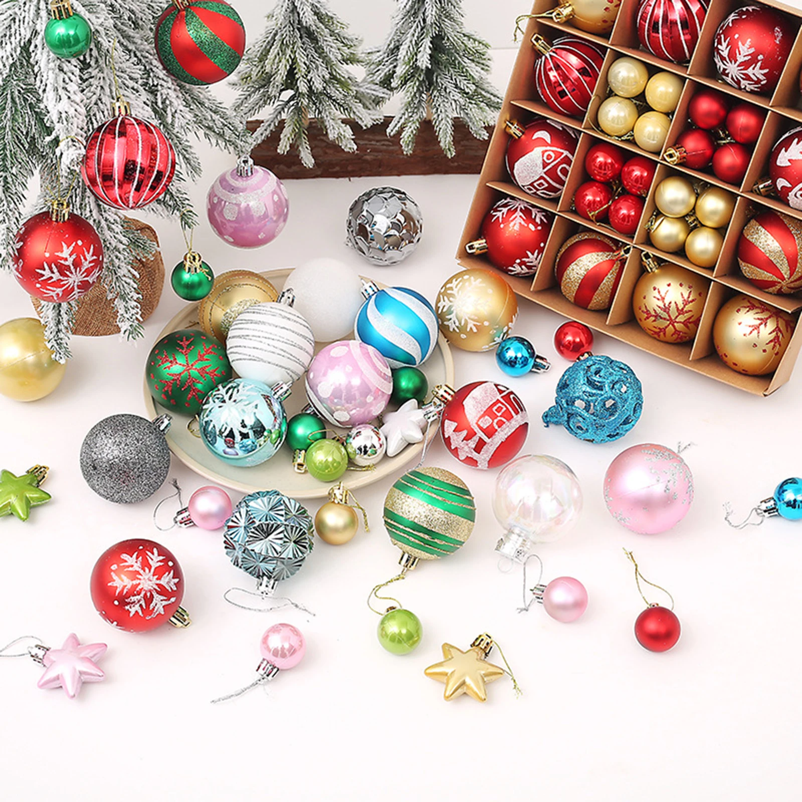 24 Piece Christmas Ball Ornaments Shatterproof Xmas Tree Hanging Balls  Decorations Perfect for Halloween Decorations Holiday Wedding Christmas  Decor(1.18) 