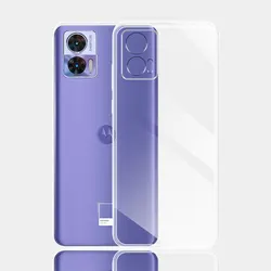 Clear Silicone Soft TPU Cover for Motorola Edge 30 Neo - Transparent Protective Case (Clear)