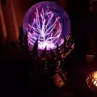 New Glowing Deluxe Cellular Crystal Ball Luminous Witch Electrostatic Spooky Light Serve Skull Hallow Finger Decor Plasma H V2y5 1
