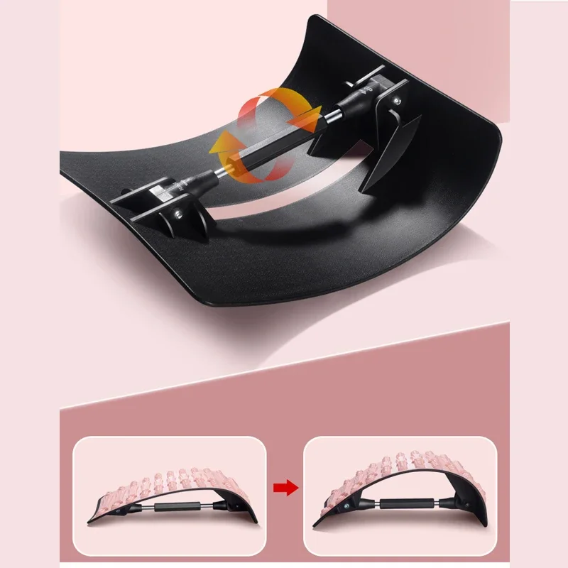 Back Pain Relief Pillow Back Support Lumbar Reliever Yoga Expansion Auxiliary Back Waist Massage Adjustable Height Home Fitness