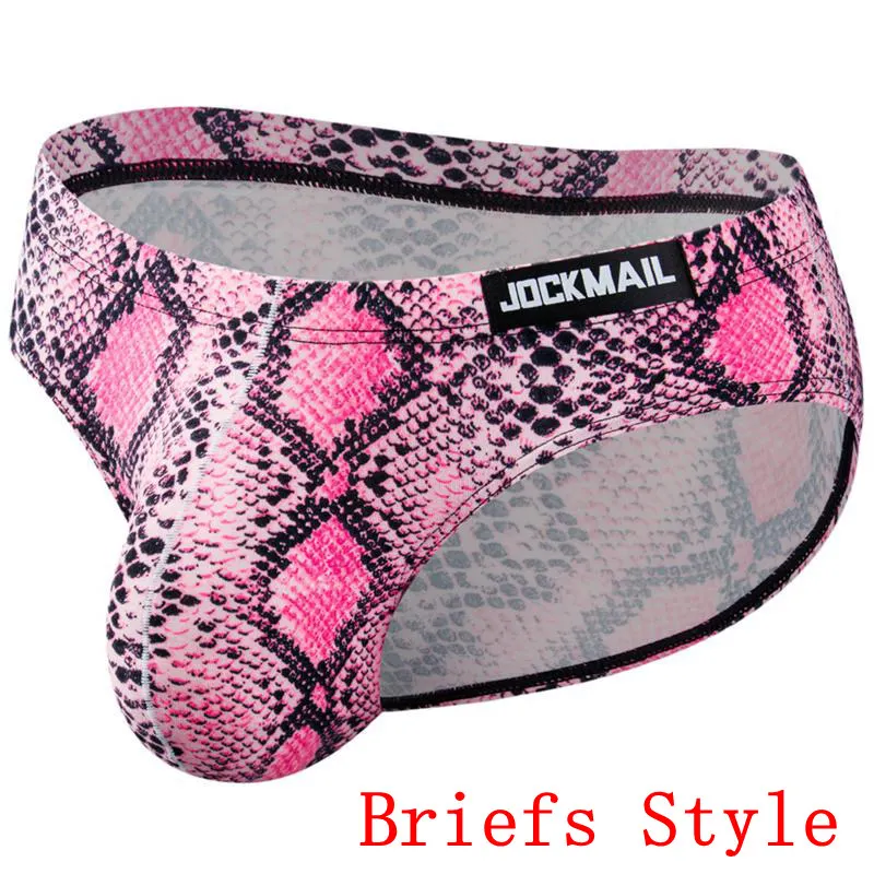 men's swimming briefs JOCKMAI New Fashion Printed Python Pattern Men Underwear Sexy Sports Party Briefs Low-Waist Seamless Sports Swimming UndearPants most comfortable mens underwear Briefs