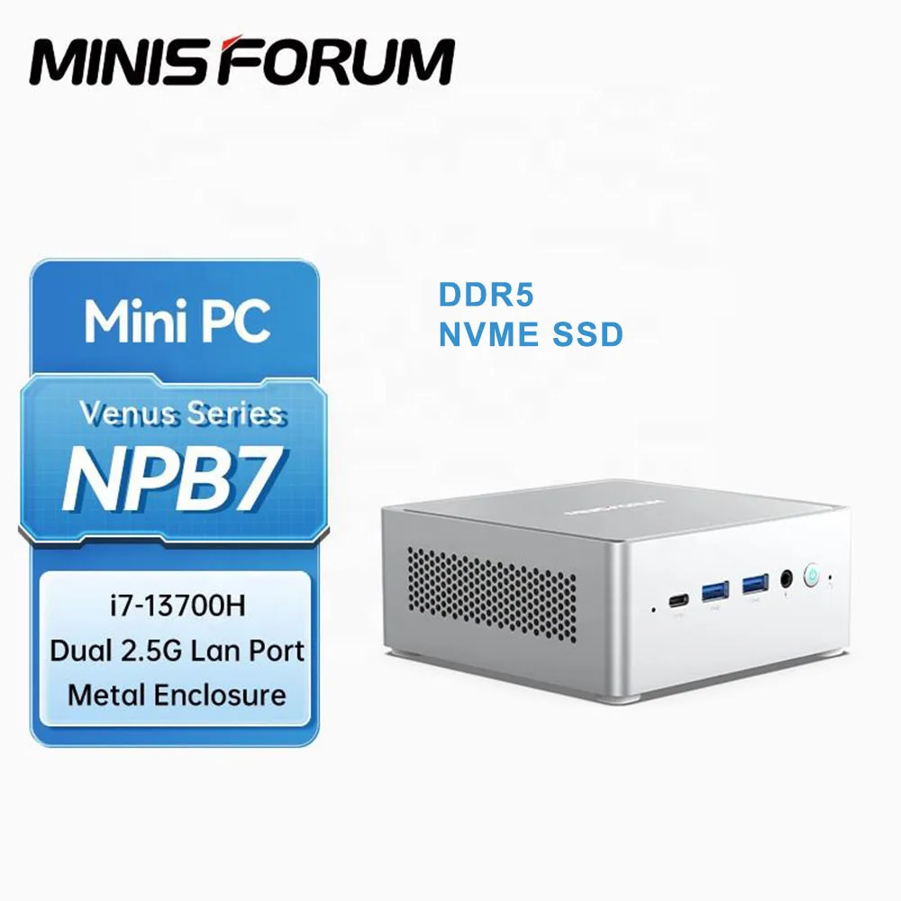 MINISFORUM NPB7 i7-13700H Mini PC DDR5 NVME SSD Windows 11 PRO