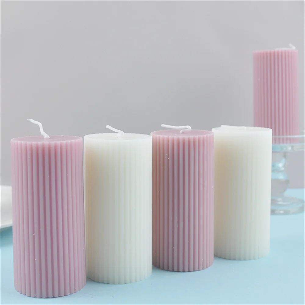 Geometric Silicone Mold DIY Cylinder Epoxy Resin Candle Mold 3D Art Super Easy To Demold Handmade Candle Making Home Decor