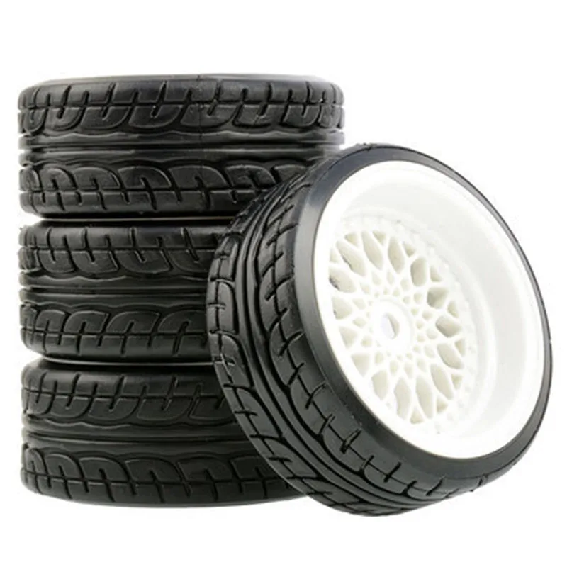 4PCS High-Grip 65mm RC Drift Tires & Wheels for 1/10 On-Road Racing - Durable Flat Run with Fast Shipping