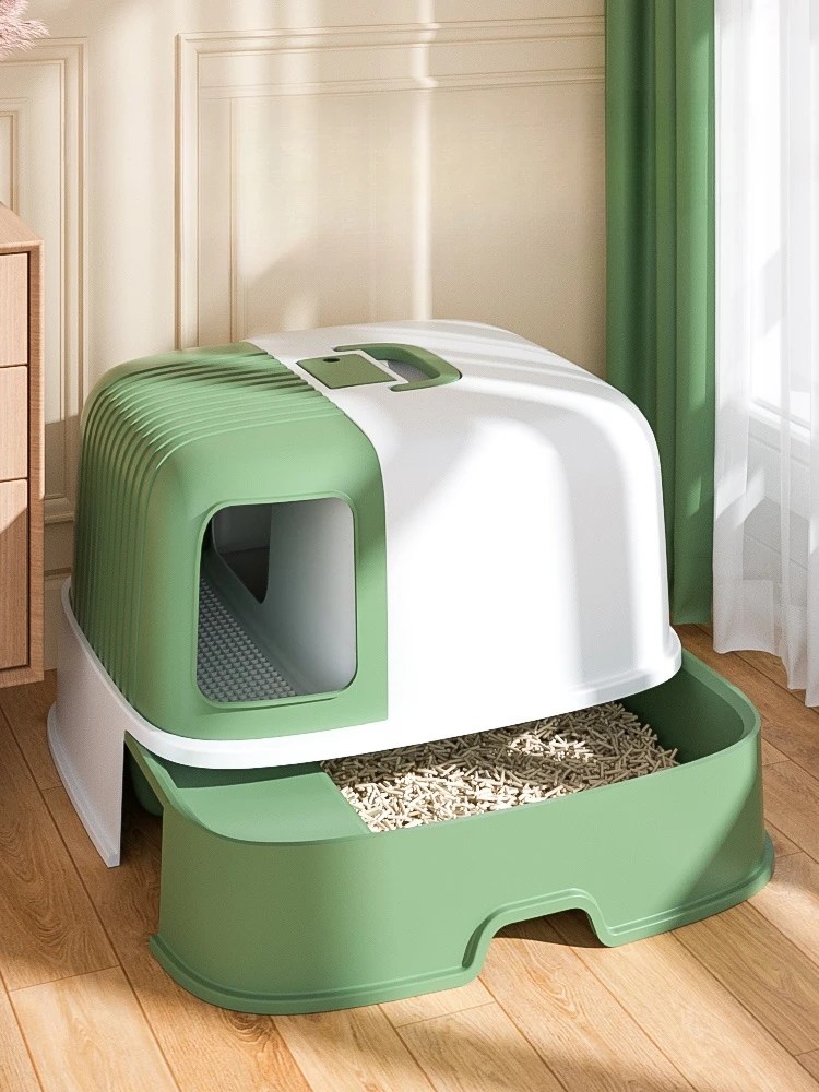 

Cat Litter Box Fully Enclosed Oversized Hallway Supply Tray Oversized Long Aisle Drawer Pet Toilet Furniture Supplies