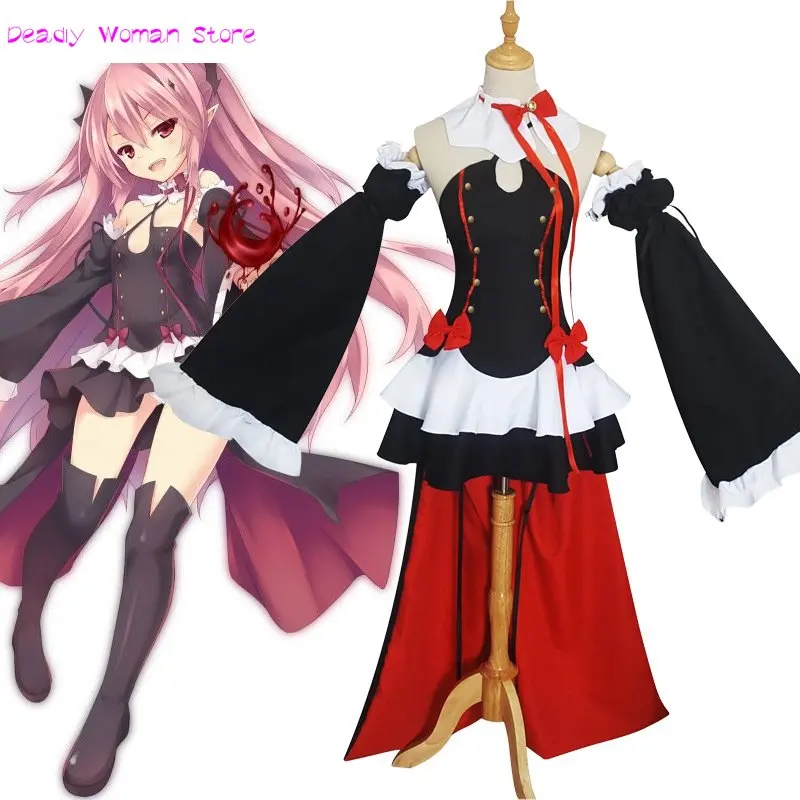 

Seraph of The End Owari No Seraph Krul Tepes Uniform Cosplay Costume Full Set Wig Dress Outfit Halloween Costume for Women