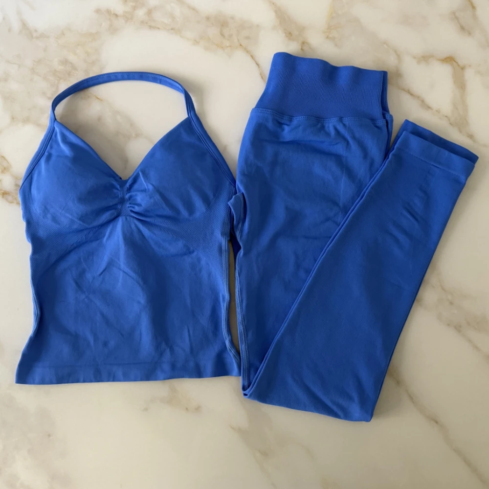 Impact Yoga Set Women Seamless Fitness Clothing Scrunch Bum Gym Legging Padded Tank Top Workout Outfits Cloth Sportswear Suits