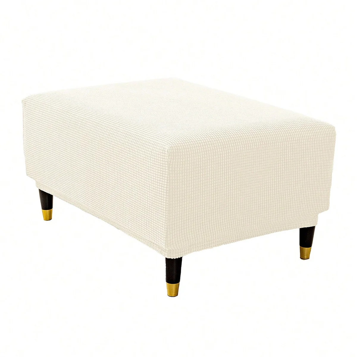 1Pc Elastic Stool Cover, Thickened All-inclusive Square Low Stool Cover, Household Sofa Footrest Stool Cover Furniture Protector 2