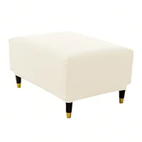 1Pc Elastic Stool Cover, Thickened All-inclusive Square Low Stool Cover, Household Sofa Footrest Stool Cover Furniture Protector 2