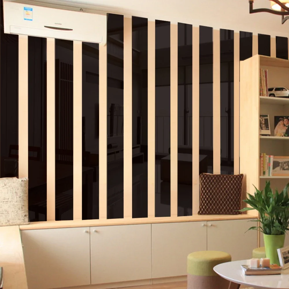 6 colors Mirror Wall Sticker 3D Home Decor Waist Line Ceiling TV background Art Wall Stickers self adhesive strips Waterproof