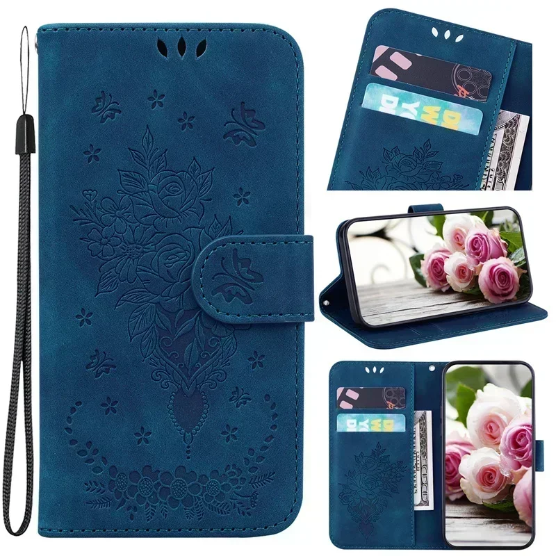 Magnetic Geometric Textile Wallet Book Cover Phone Case