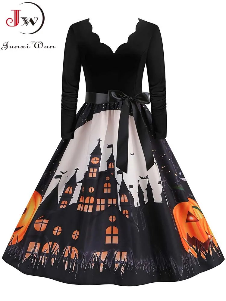Vestido-de-manga-larga-de-Halloween-para-mujer-disfraces-de-fiesta ...