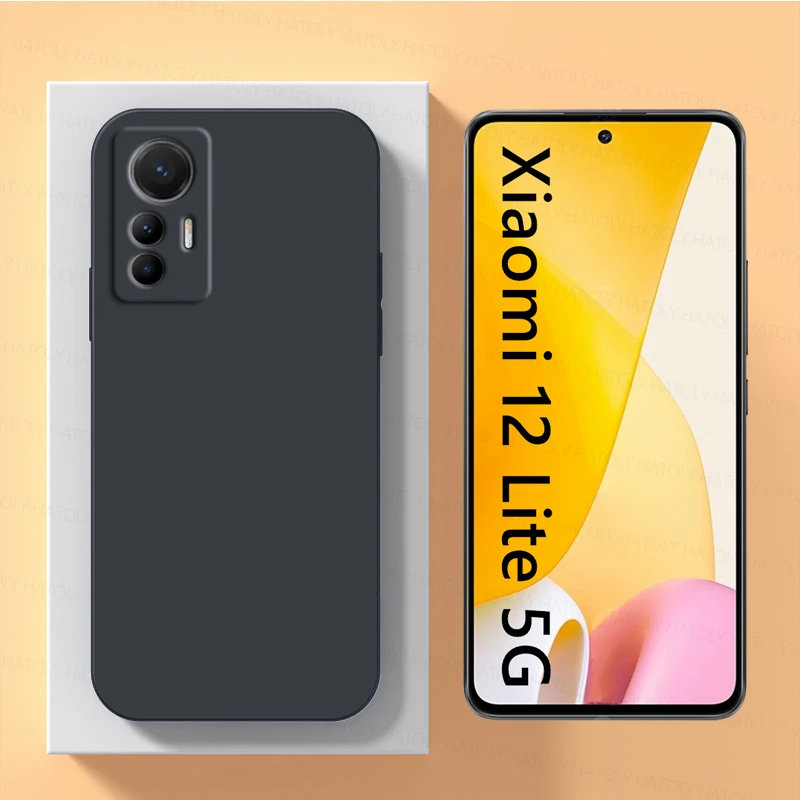 Coque arrière antichoc en Silicone liquide pour Xiaomi, compatible modèles 12 Lite, 5G, 12X, 12 Lite, 12S Pro, Ultra _voghion.com
