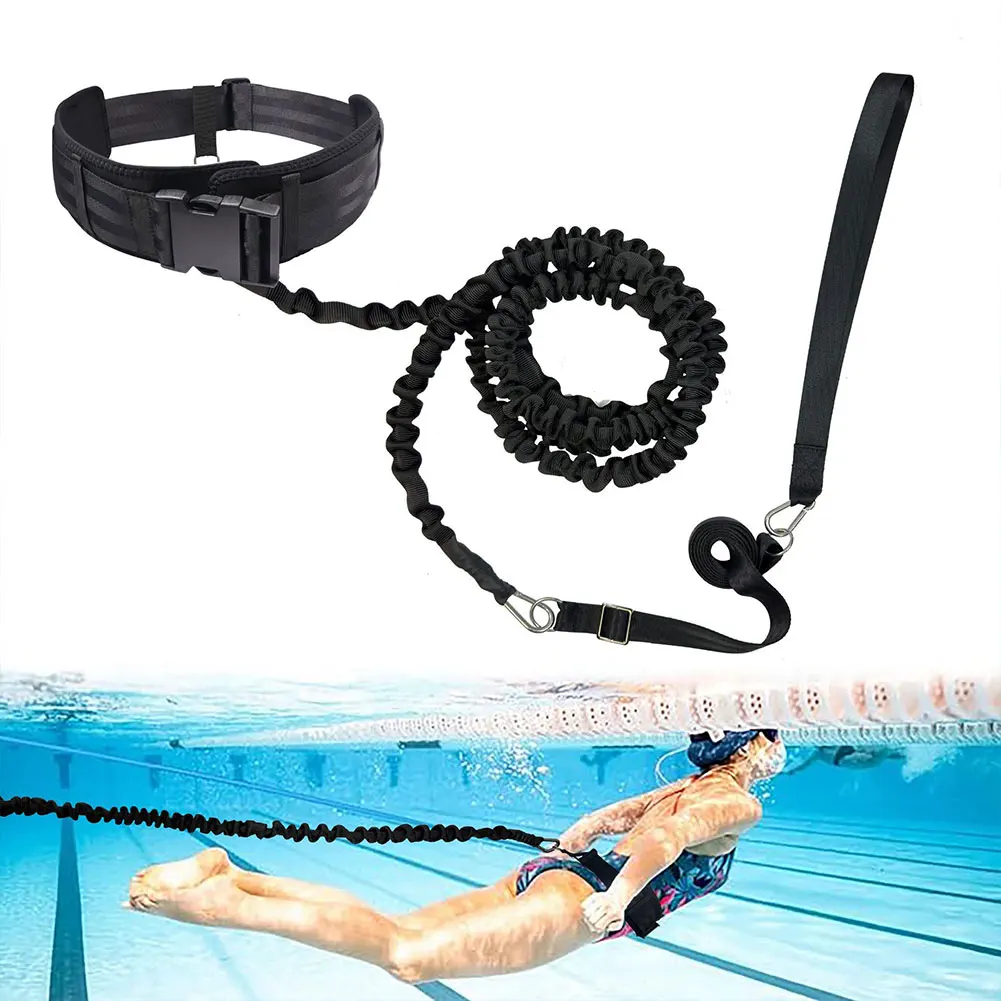 1pc Swimming Training Belt Stationary Swimming Aquatic Resistance Belt Pool Swim Trainer Belt Harness for Swimming Accessories