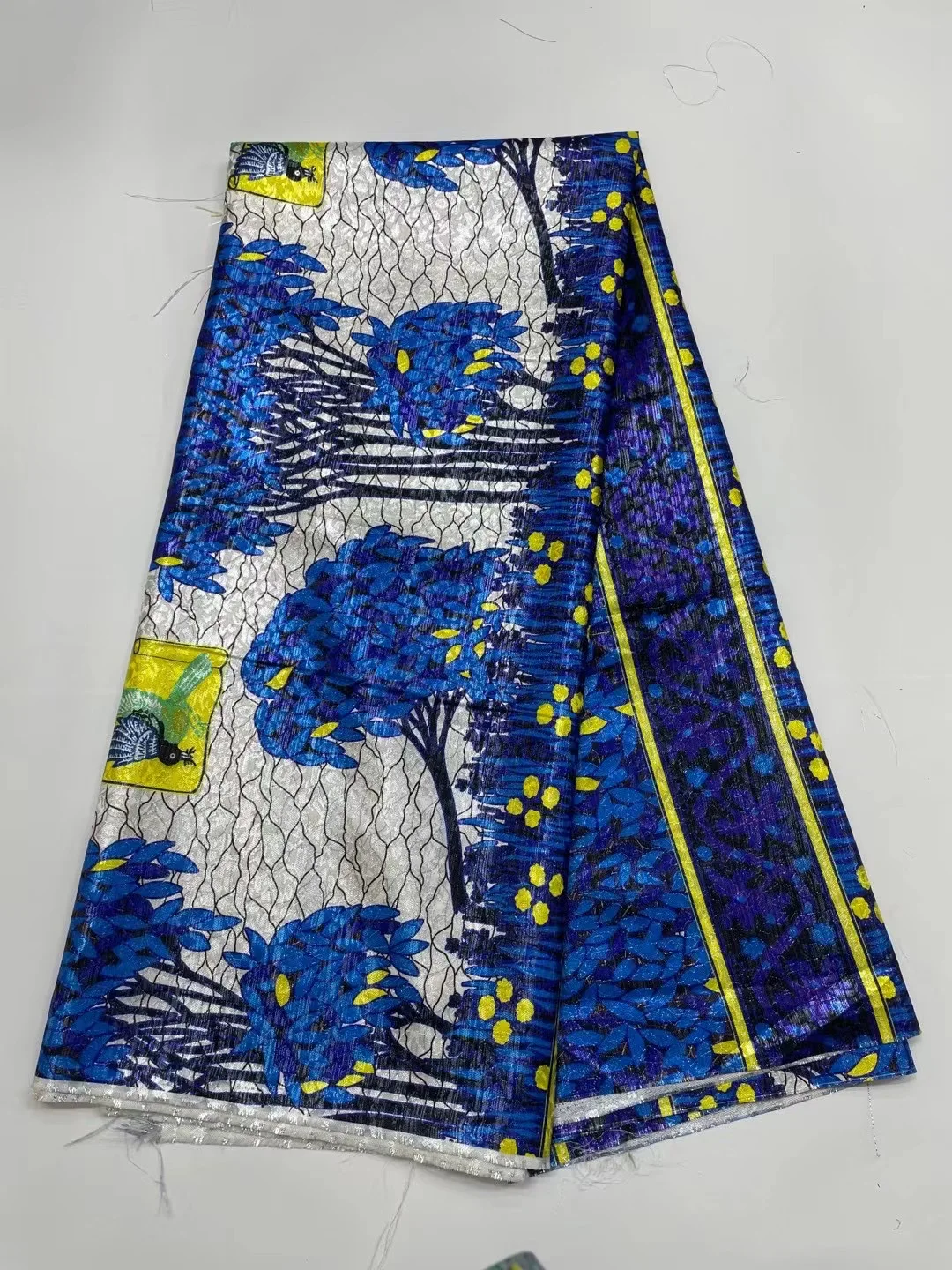 

Latest Royal Blue Printing Jacquard Brocade Lace Fabric 2022 African Lace Fabric For Party French Nigerian Lace Fabric KJK22122