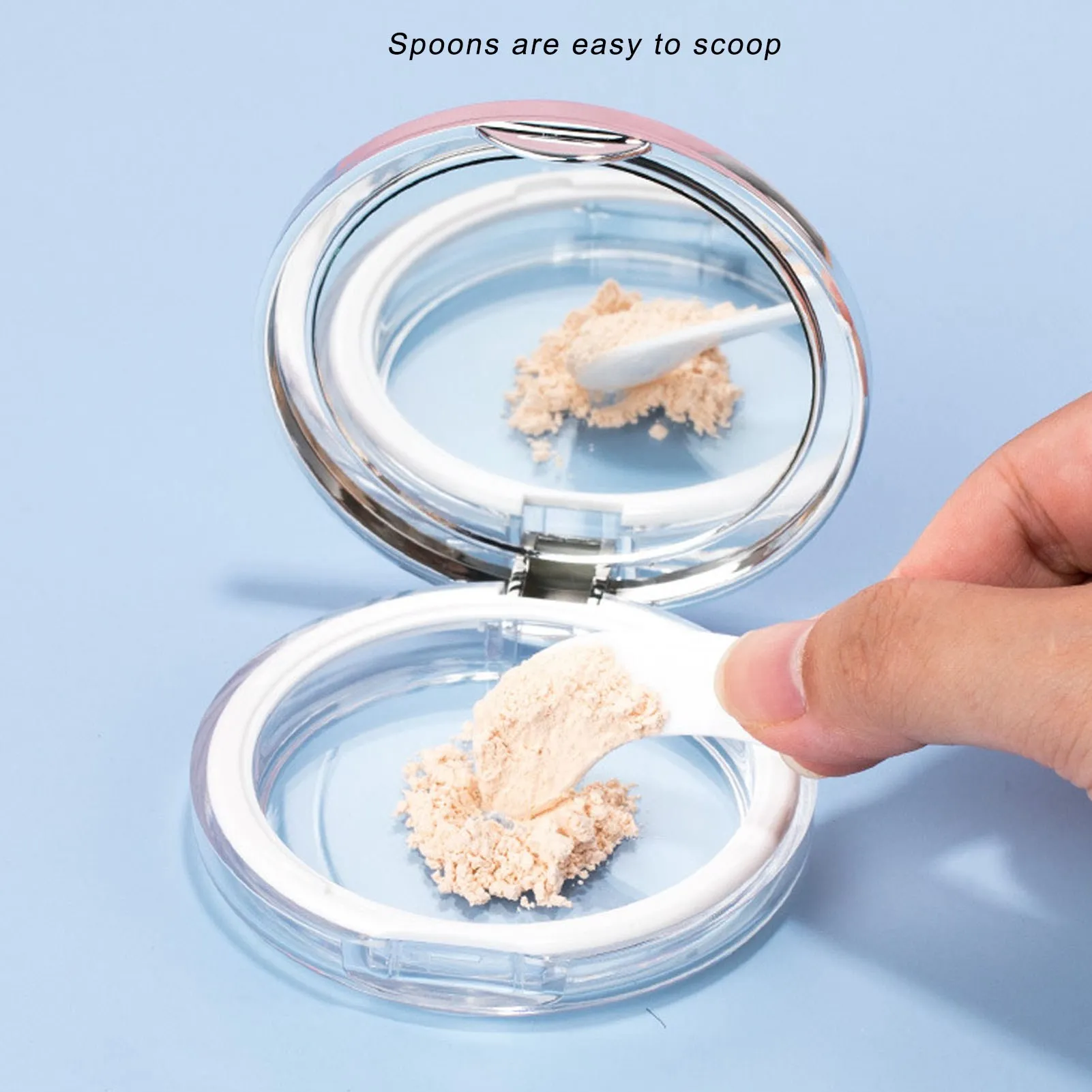 3g Empty Refillable Loose Powder Box Portable Makeup Setting Powder Blush Case Container with Powder Puff Setting Powder Case