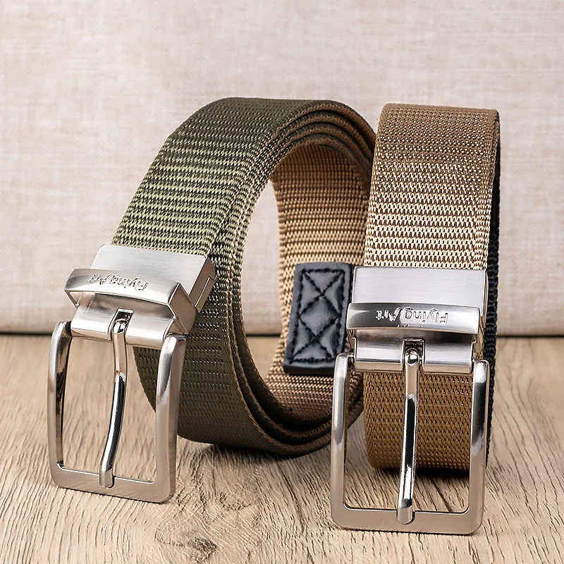 2024 New Alloy Needle Buckle Belt With High Quality Men's And Women's Leisure Travel Design Adjustable Nylon Knitted Jeans Belt