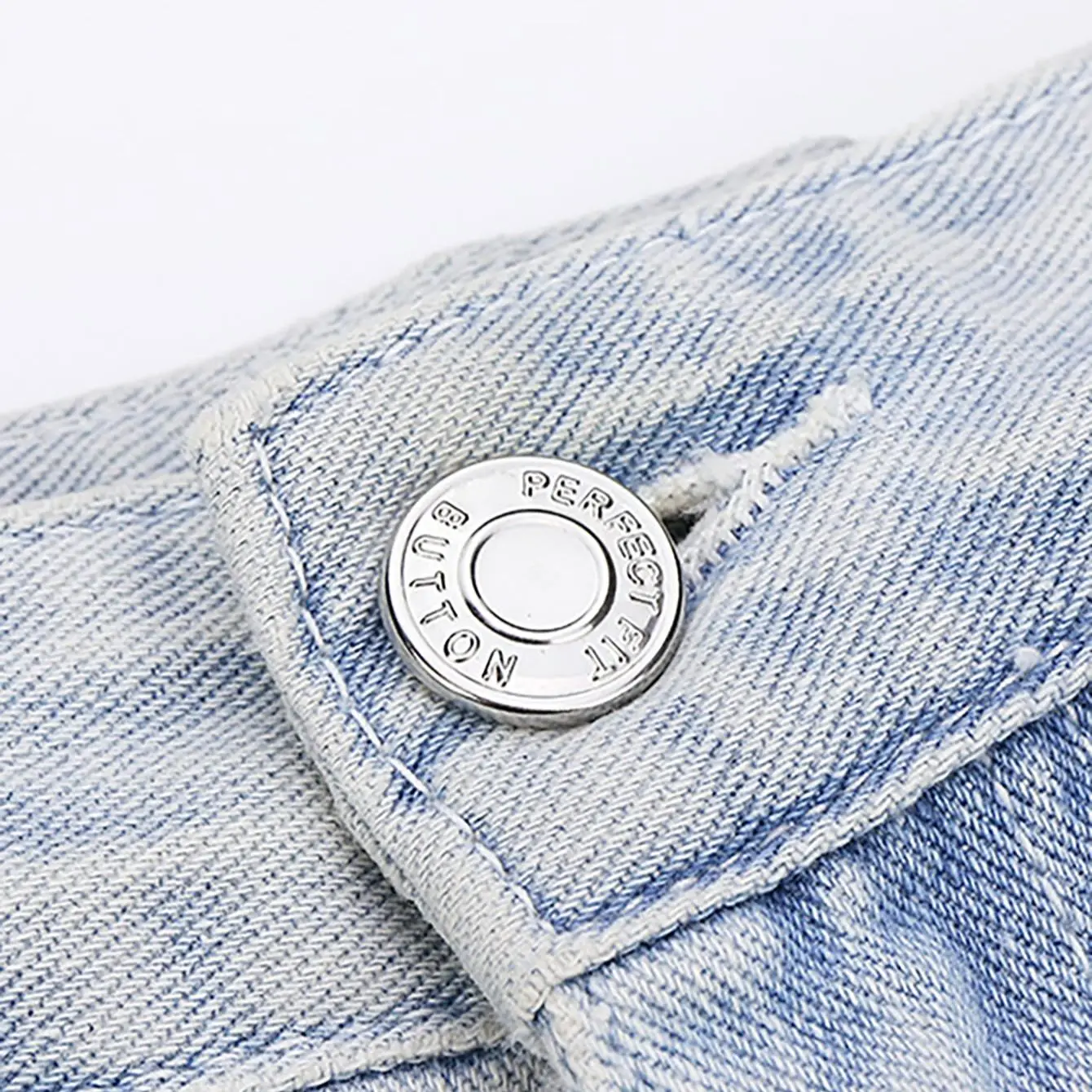 6pcs-Adjustable detachable jeans button Sew free vintage metal button garment button accessory I-button