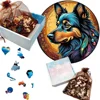 Adult Animal Wooden Puzzle Round Peacock and Bird Wooden Puzzle Children's Puzzle Toy Festival Gift Fox Shape Jigsaw Puzzles 4