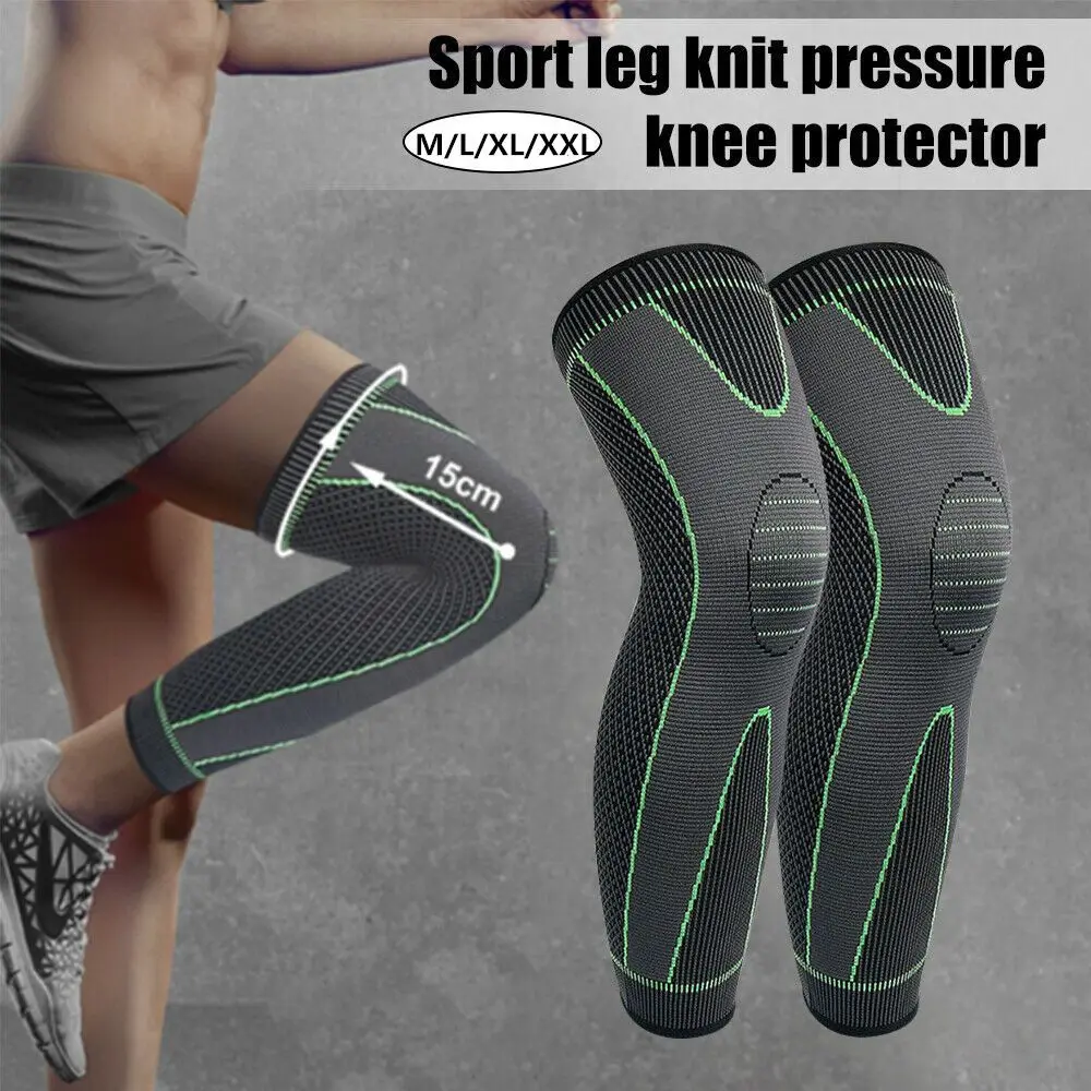 Leg Knee Support Protectors Knee Support Brace Compression Long Full Legs Sleeve Arthritis Relief Running Gym Sport Knee Pads