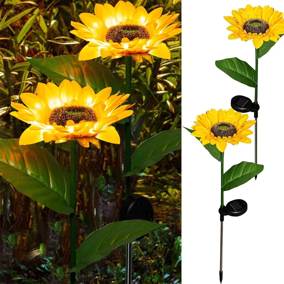Description Picture 3 of itemLED Solar Sunflowers Rose Flower Light Home Decorative Flower Lights Garden Decoration Lawn Lamp Waterproof Landscape Rose Light