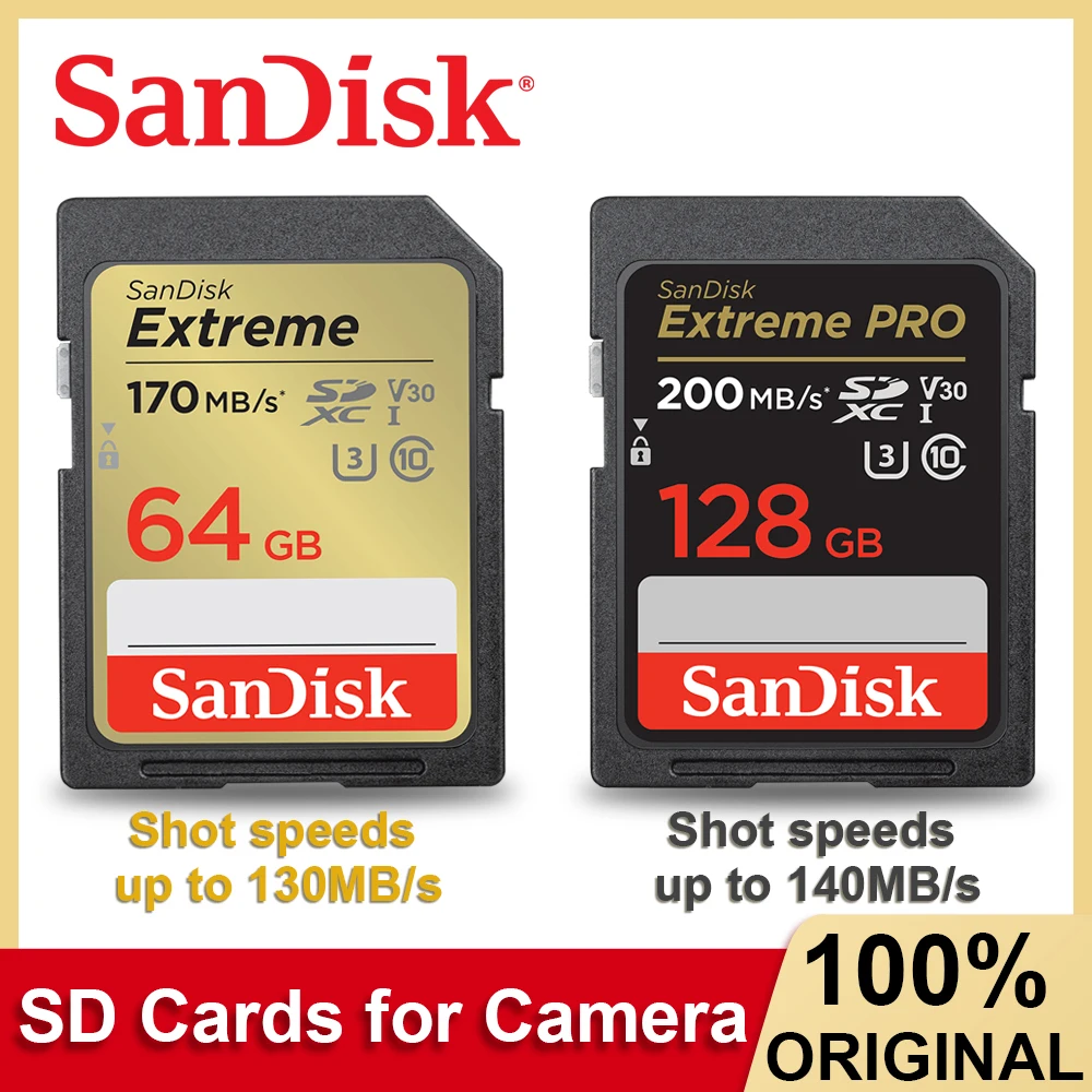 het is mooi Portaal Alert Sandisk Sd kaart 4K Uhd Geheugenkaart 32Gb 64G 128G 256G 512G 1Tb sdhc/Sdxc  Kaarten C10 U3 V30 UHS I Flash Sd kaart Voor Camera Laptop| | - AliExpress