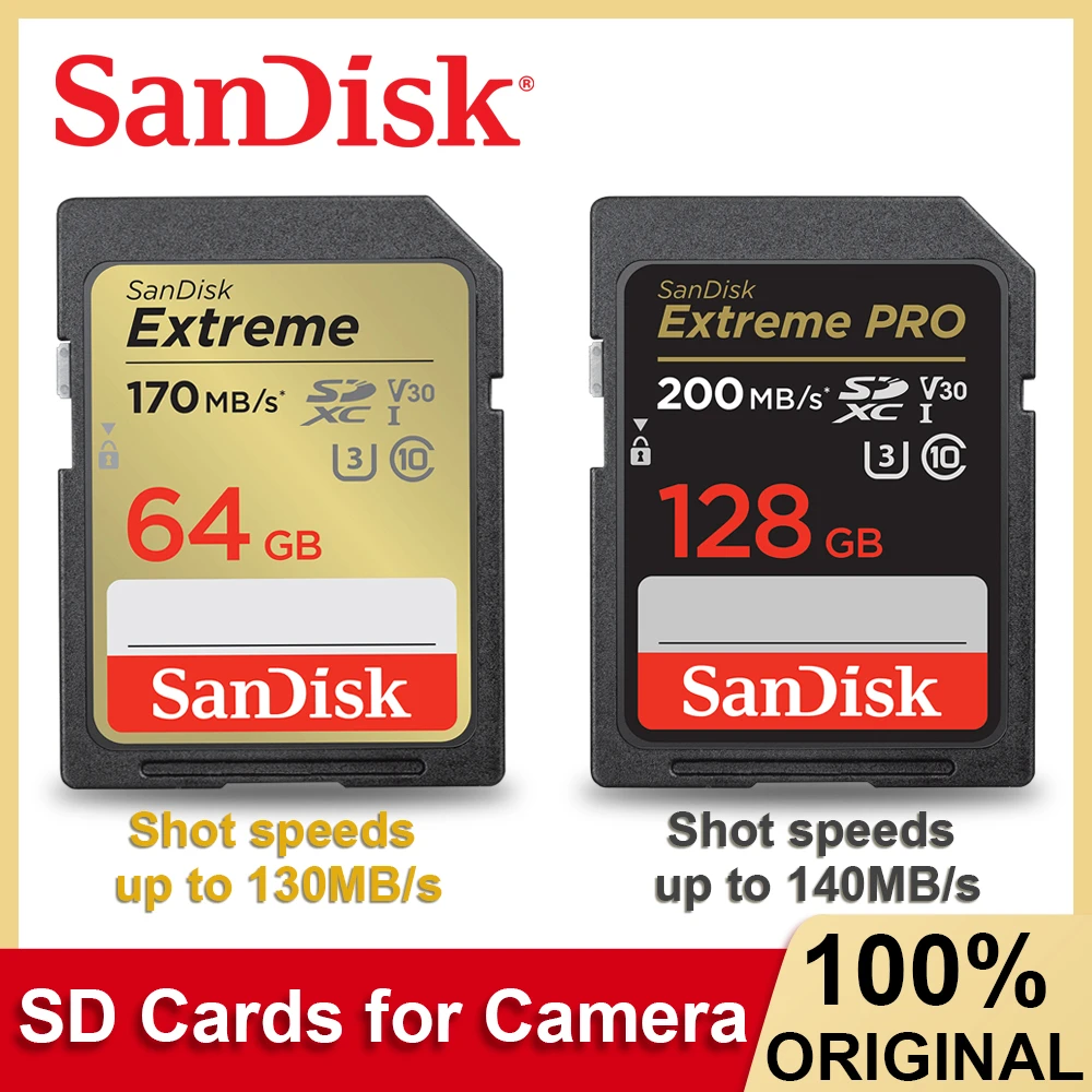 Rendezvous Wonderbaarlijk Wortel Sandisk Sd kaart 4K Uhd Geheugenkaart 32Gb 64G 128G 256G 512G 1Tb sdhc/Sdxc  Kaarten C10 U3 V30 UHS I Flash Sd kaart Voor Camera Laptop| | - AliExpress