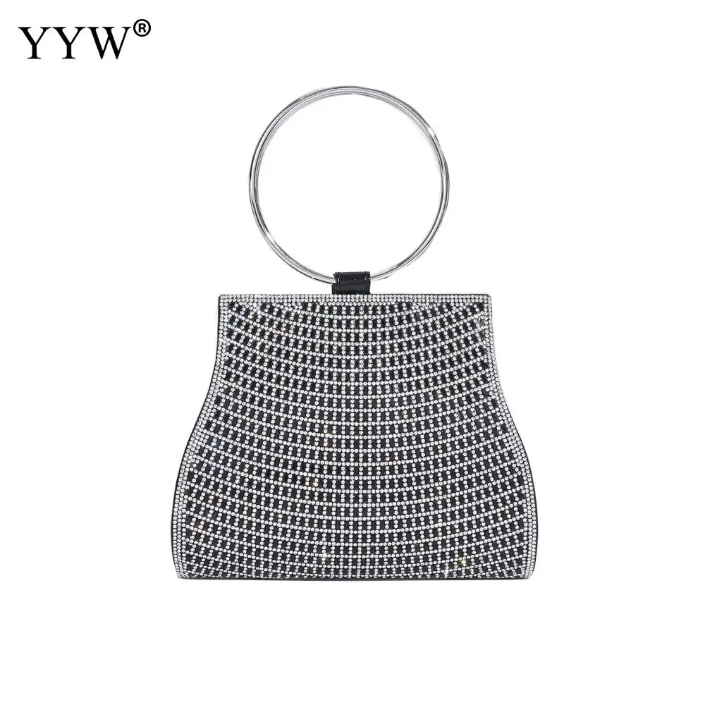 Luxury Diamond Evening Clutch Bags Women Purse Handbag Elegant Ring Handle For Women Bride Bridesmaid Wedding Party Handbag