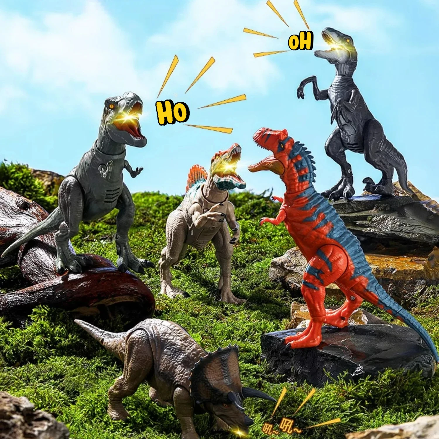 ティラノサウルス レックス ヴェロキラプトル 模擬恐竜おもちゃ