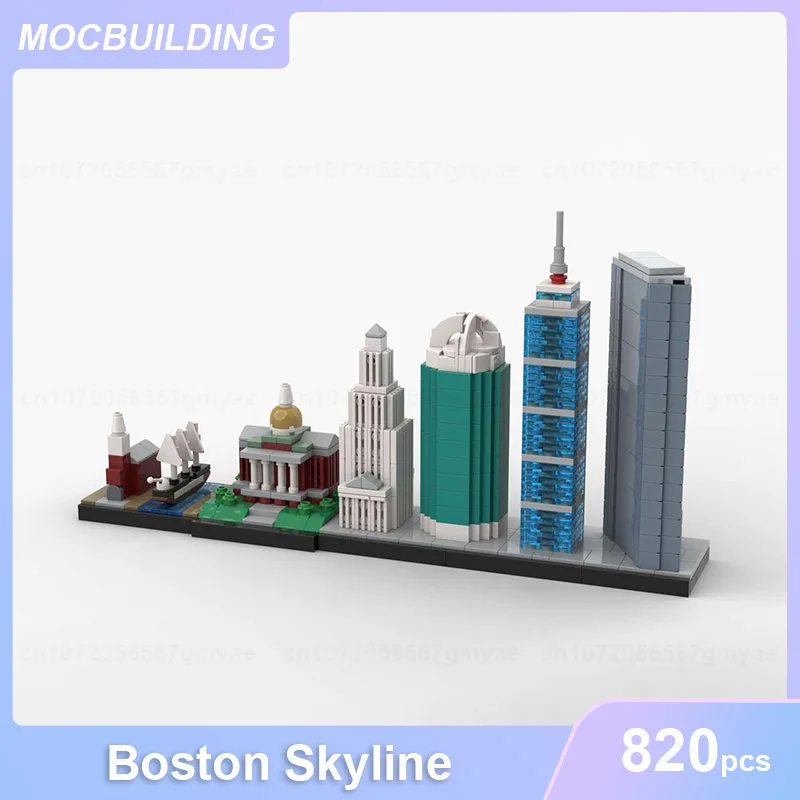 Boston oder Buffalo oder Philadelphia Skyline Architekturmodell MOC Bausteine DIY Zusammenbau-Bausteine Ausstellungsstücke Sammelspielzeug Geschenke – Detail 3