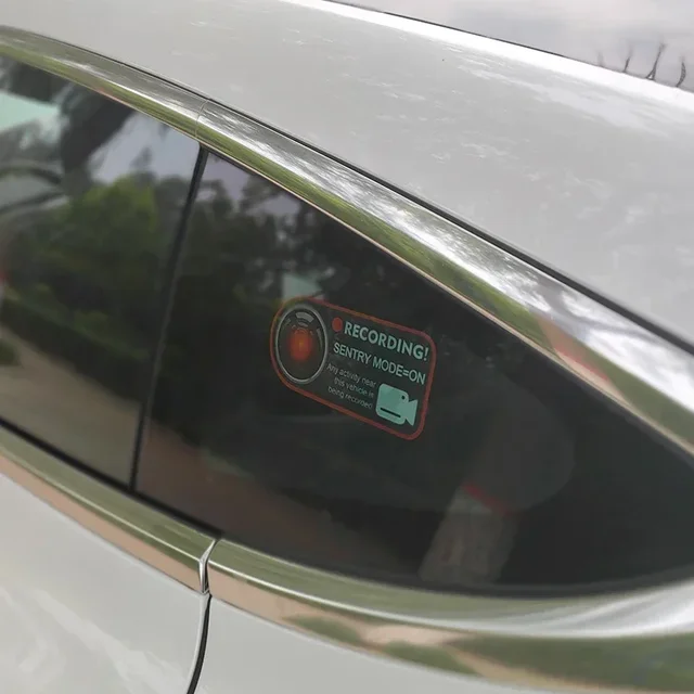 Warning Sticker for Tesla Model 3/Y/S/X/3+ Invader Sentinel Sentry Mode Static Window Warning Anti Theft Sticker Car Accessories 4