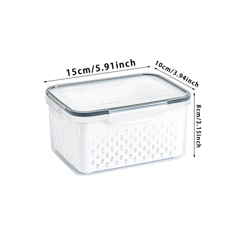 Refrigerator Storage Box Fridge Organizer Fresh Vegetable Fruit Boxes Drain Basket Storage Containers Pantry Kitchen Organizer
