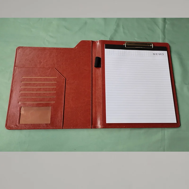 Fashion PU Leather Portable A4 Padfolio Portfolio Presentation File Folder Business Contracts Conference Folder Black Brown