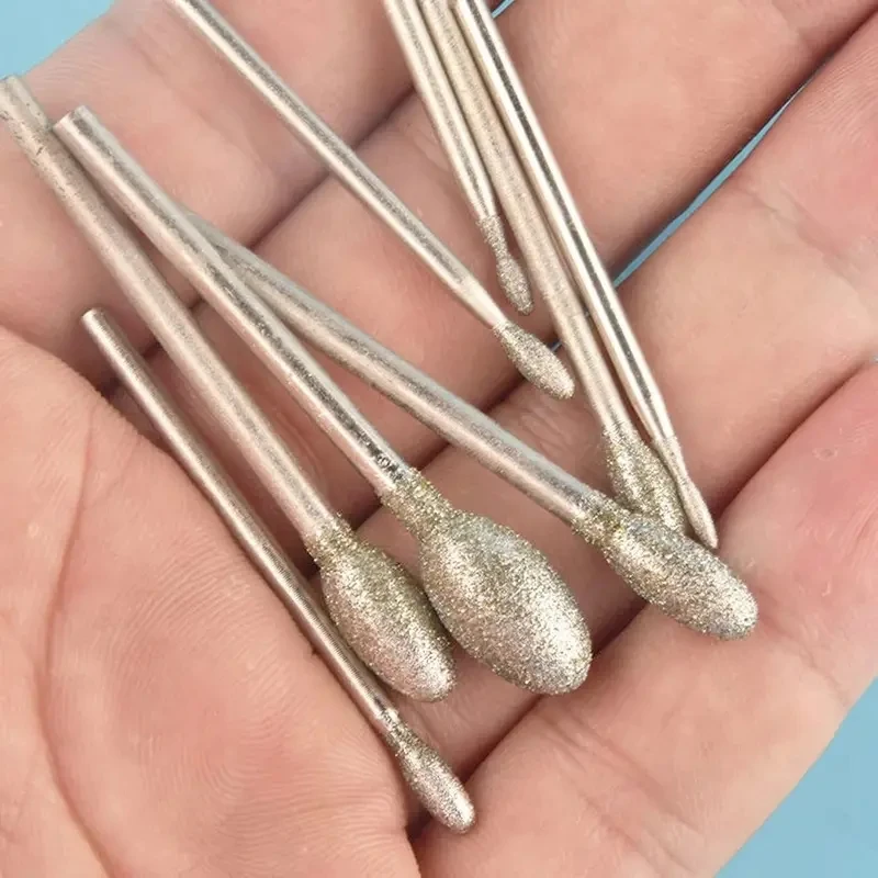 Oval Diamond Burr Set for Stone Carving - 10 Piece Kit