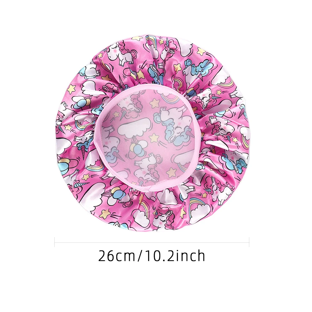 Children's New Bonnet Unicorn Printed Hair Hat with Narrow Edge Elastic Fashion Casual Home Comfortable Sleeping Hat kids bonnet cap