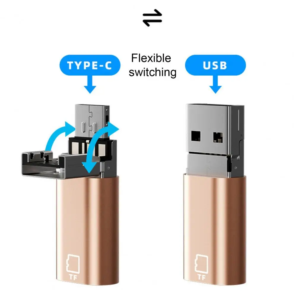휴대용 카드 리더기 고속 컴팩트 사이즈 USB Type-c 카드 리더기 장치용 범용 Otg Tf 카드 리더기 드라이버 필요 없음