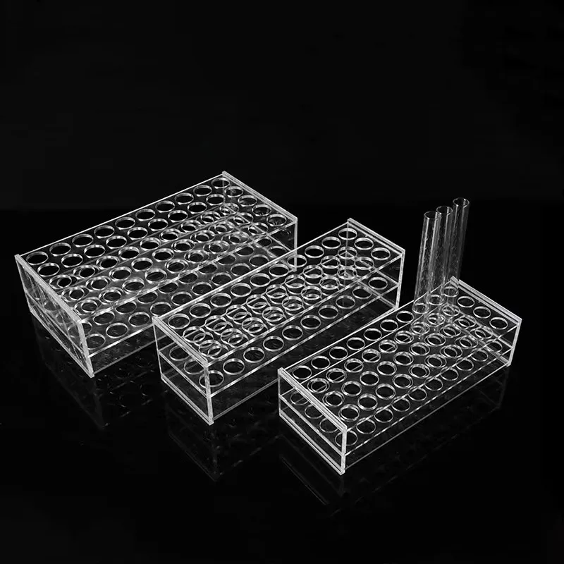 

1Piece/Lot Plastic Test Tube Rack Holder, Organic Glass Support Burette Stand Test Tube Stand Diameter 16mm-26mm, 30/40/50holes