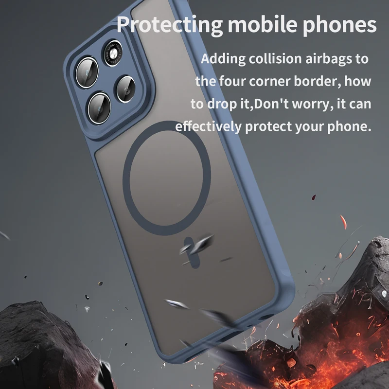 Magnetic Translucent Frosted Matte Waterproof Protective Phone Case