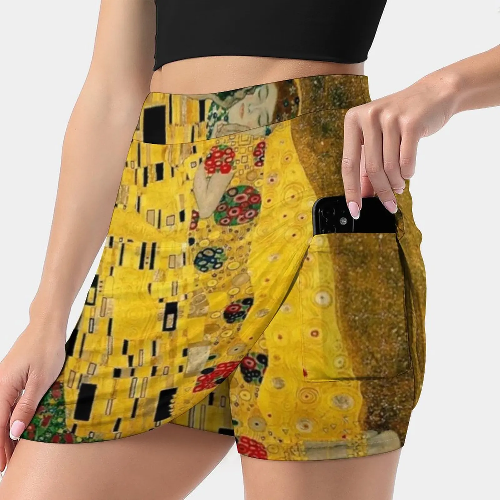 

" The Kiss " By Gustav Klimt | Liebespaar-The Lovers Women's skirt With Hide Pocket Tennis Skirt Golf Skirts Badminton Skirts