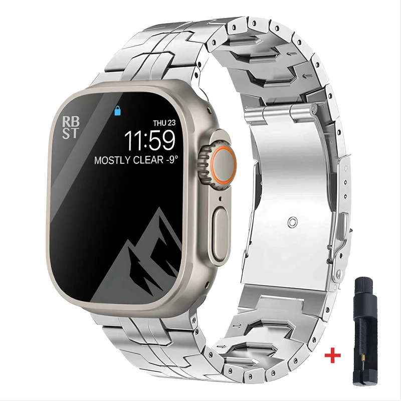Premium Titanium Metal Strap for Apple Watch - Sleek and Durable Bracelet Replacement