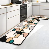 American Kitchen Floor Mats PVC Leather Waterproof Doormat Anti-slip Balcony Sink Carpet Anti-fouling Dirt-resistant Foot Mats 2