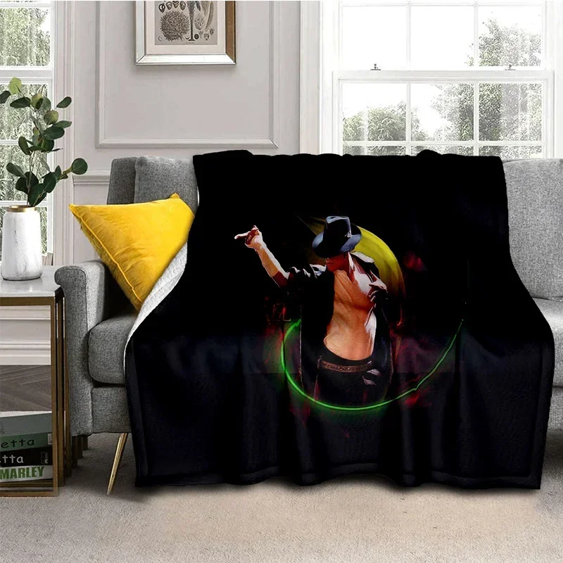 MJ King of Pop Michael Jackson Soft Flannel Blanket for Beds Bedroom Sofa Picnic,Throw Blanket for Cover Outdoors Leisure Gift