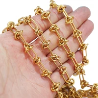 Gros nœud épais en acier inoxydable pour hommes, colliers Hip Hop bricolage, résultats de colliers de la présidence, fournitures de bracelets, bijoux exécutifs, or, 1 mètre 6