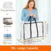 Vieshful 7 Pack Clear Clothes Storage Bag 40L Zippered Closet Organizer Plastic Storage Containers Moving bags for Comforter 2