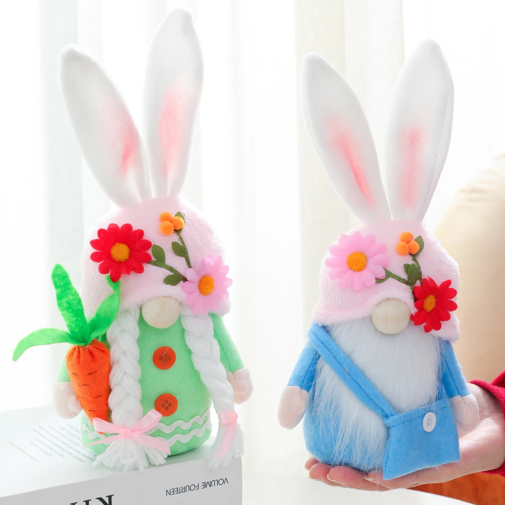 

Easter Decorationshugging Carrot Bunny Dollcreative Gnome Gnome Bunny Doll Ornament Home Decoration Easter Gift
