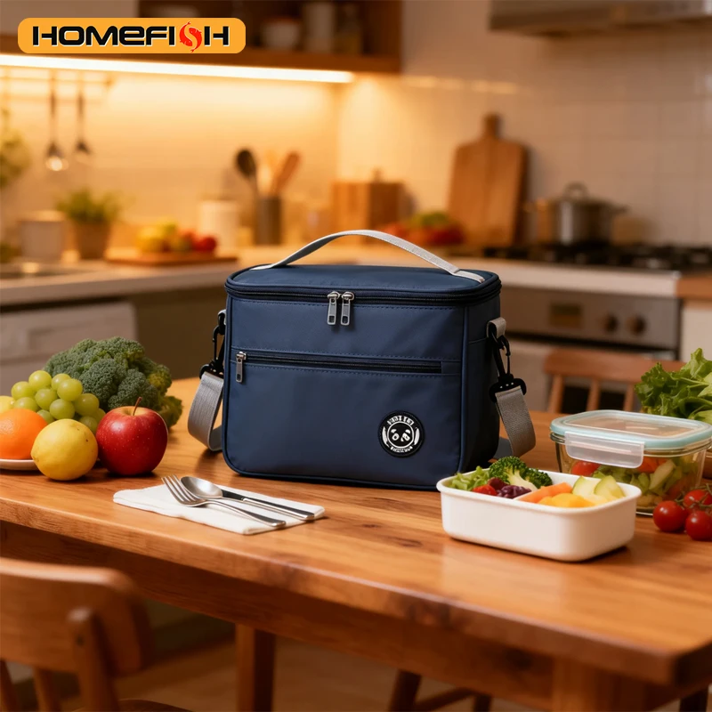 Thermal bag bento bag aluminum foil thickened lunch box thermal bag with rice shoulder strap bento bag one pack - 5