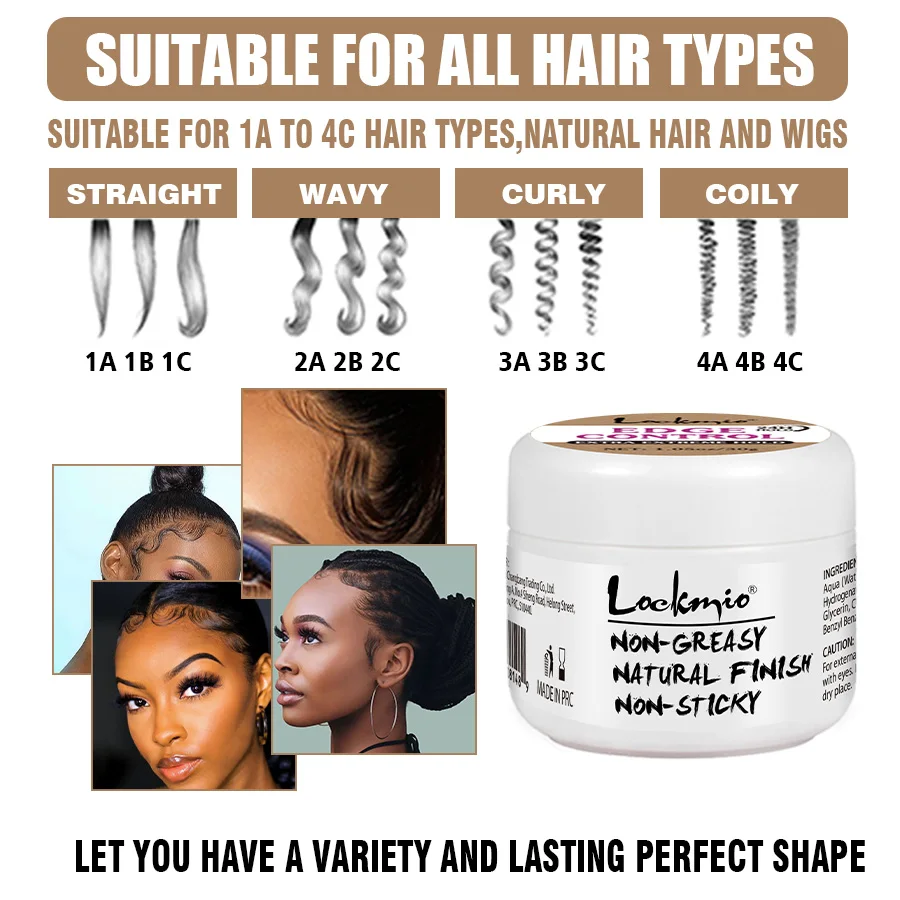 LOCKMIO 30g Baby Bangs Styling Gel Hair Pomade Edge Control Wax for Wigs Women 24 Hour Long Lasting Edges Control Hair Wax Cream 2